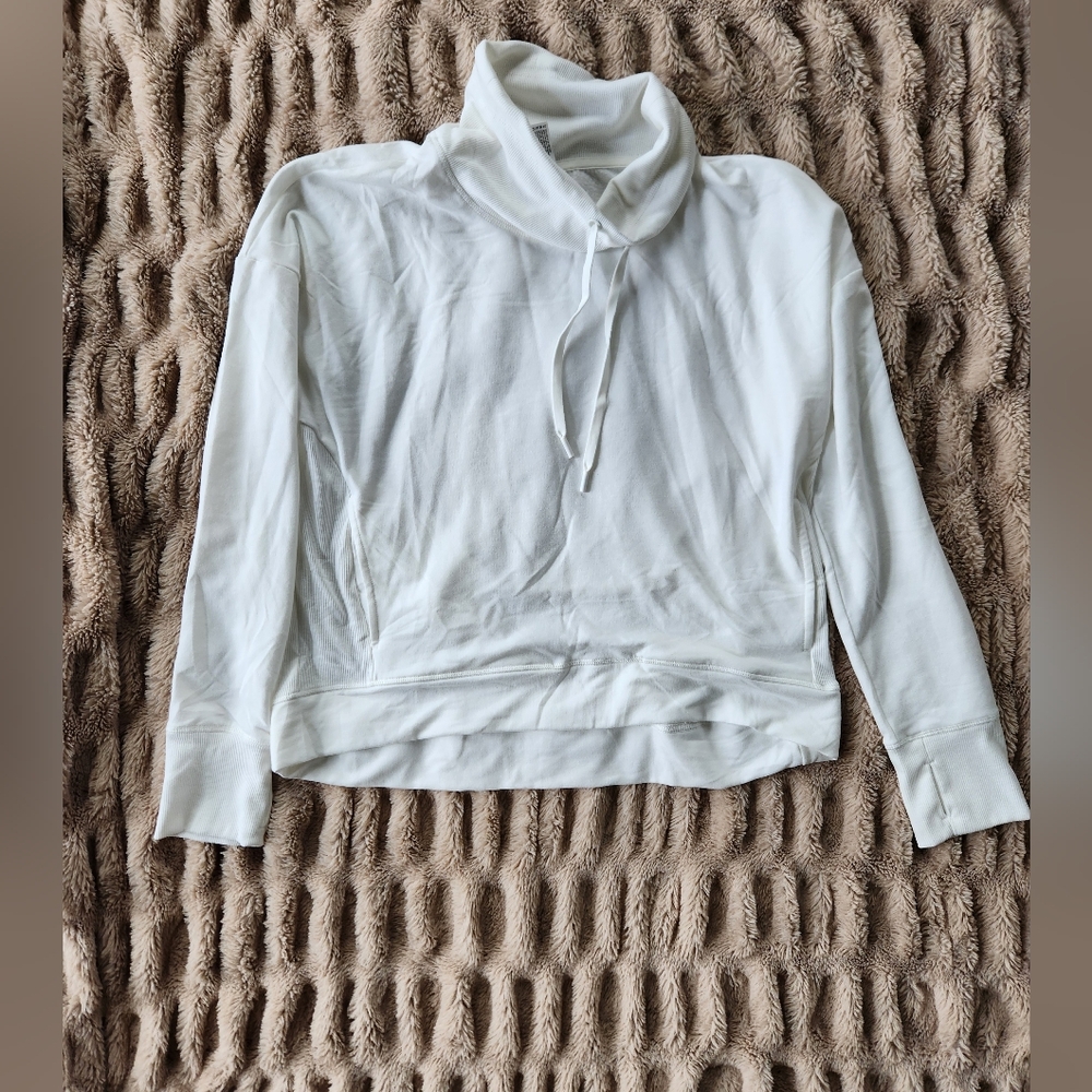 90 degrees by reflex Terry Drawstring cowl neck pullover with pockets size XL
